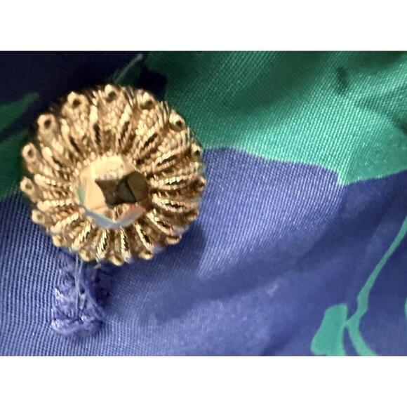 Vintage Berli Original 1970’s  Blue Floral Button-Up Blouse Size 18 Made in USA - Picture 5 of 7